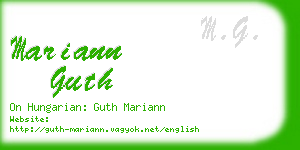 mariann guth business card